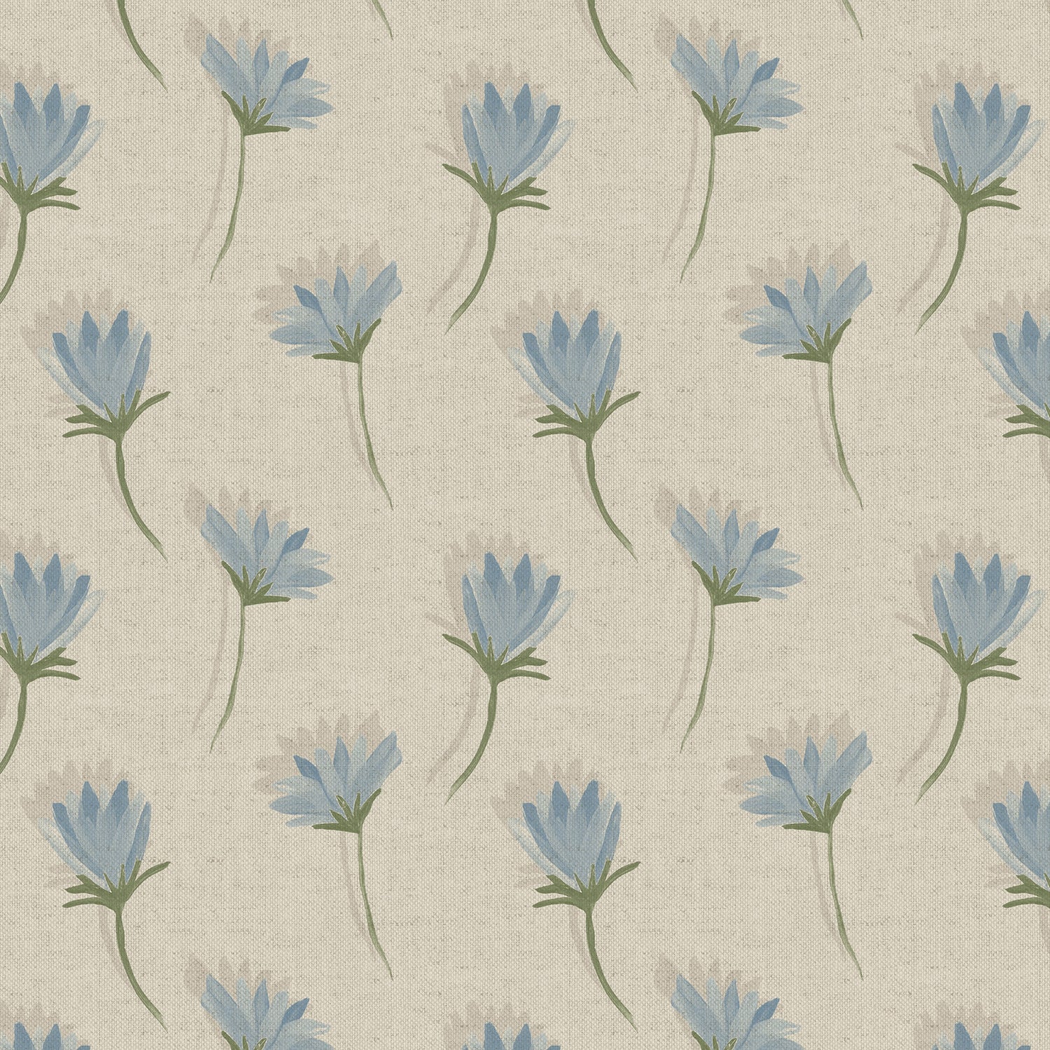 Emily Bond Cornflower Made To Measure Curtains Blue
