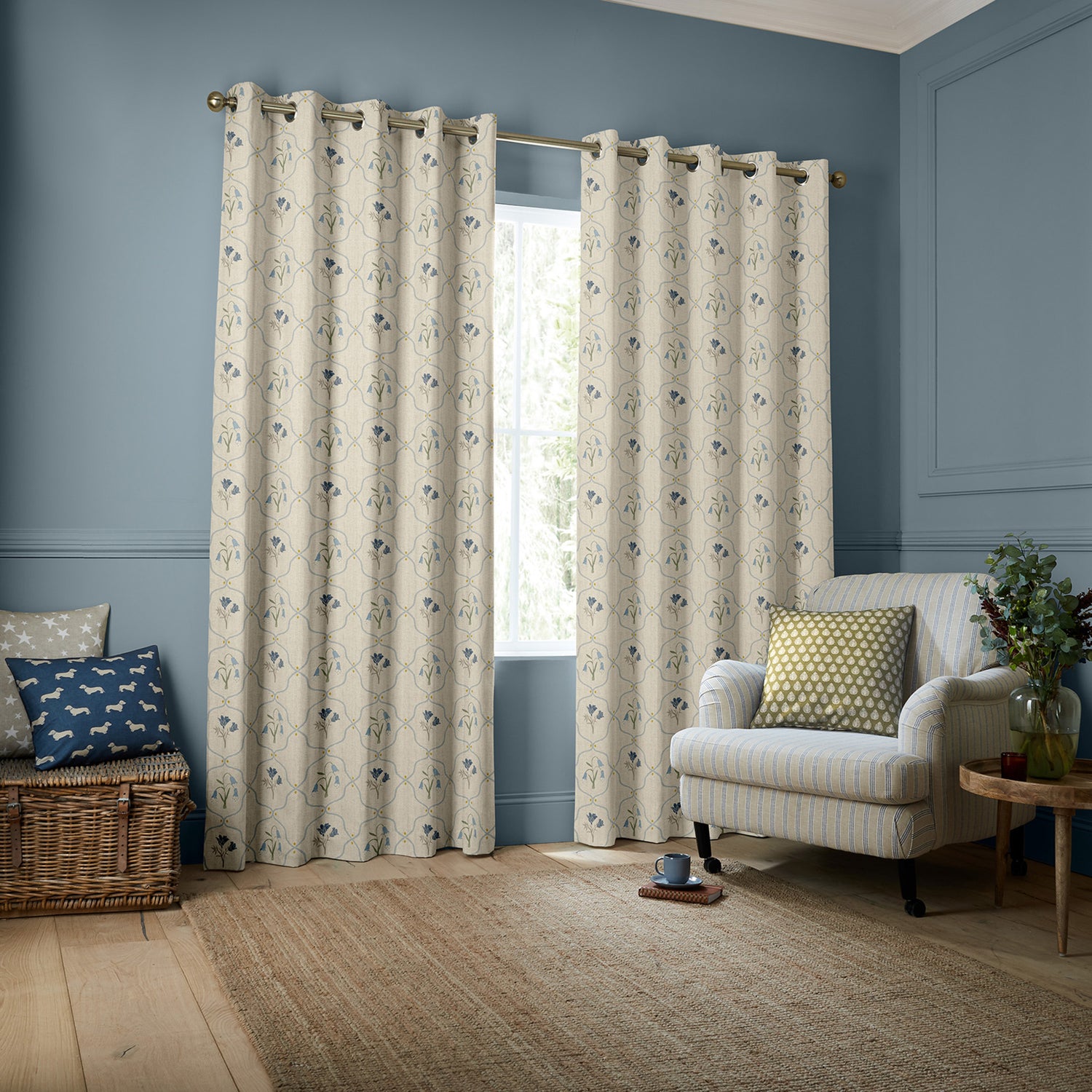 Emily Bond Margot Made To Measure Curtains Steel Blue