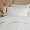 Serene Embossed Grid Duvet Cover Bedding Set White