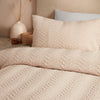 Serene Embossed Curve Duvet Cover Bedding Set Natural