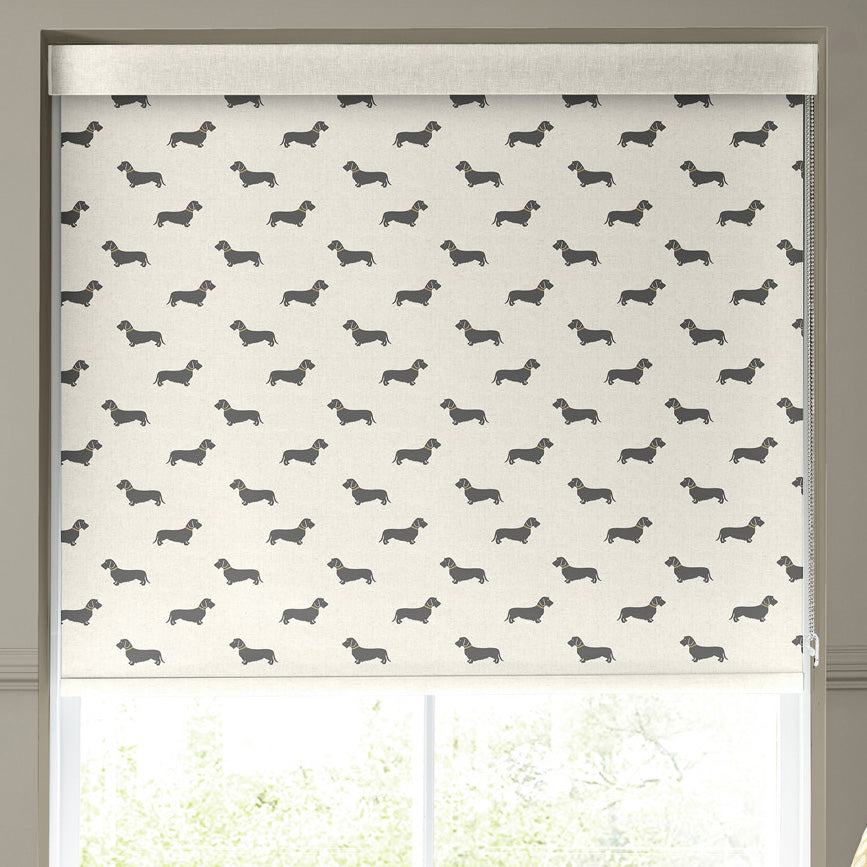 Emily Bond Basil Made to Measure Blackout Roller Blind Pebble
