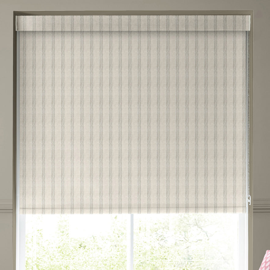 Emily Bond George Stripe Translucent Made to Measure Roller Blind Linen