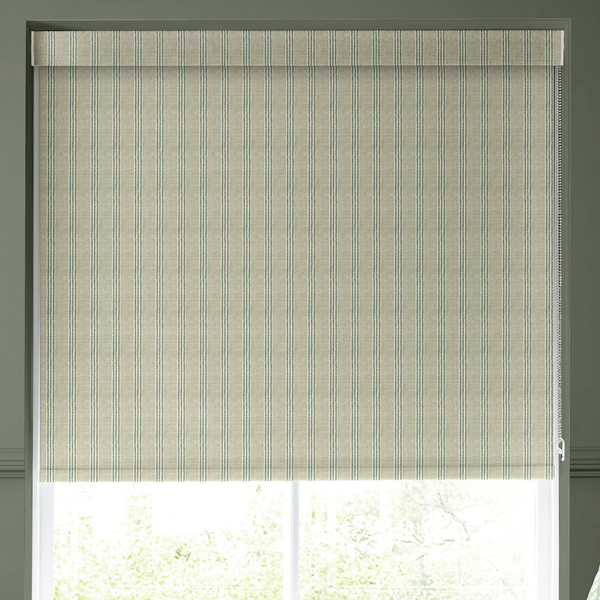 Emily Bond George Stripe Translucent Made to Measure Roller Blind Sage