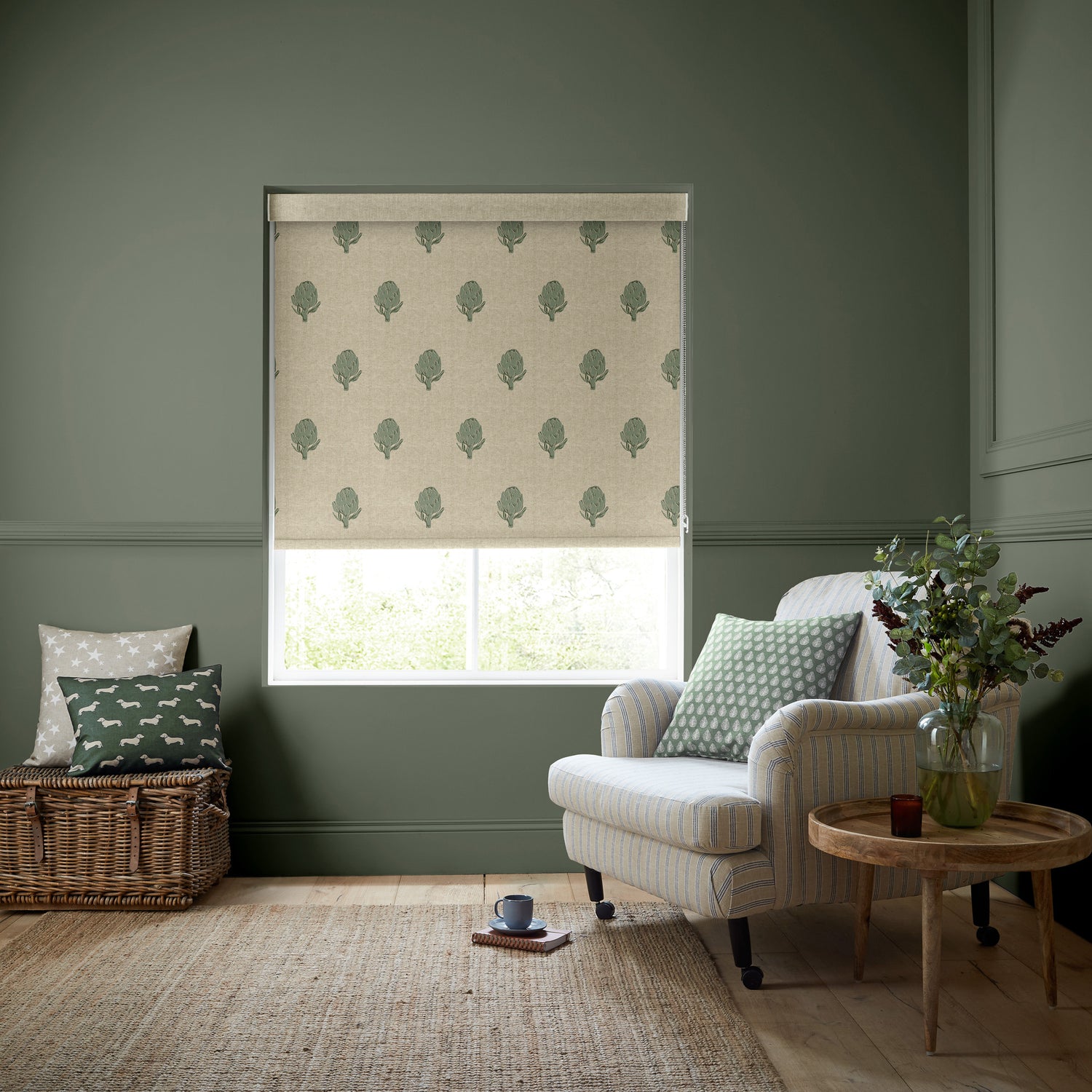 Emily Bond Globe Translucent Made to Measure Roller Blind Fern