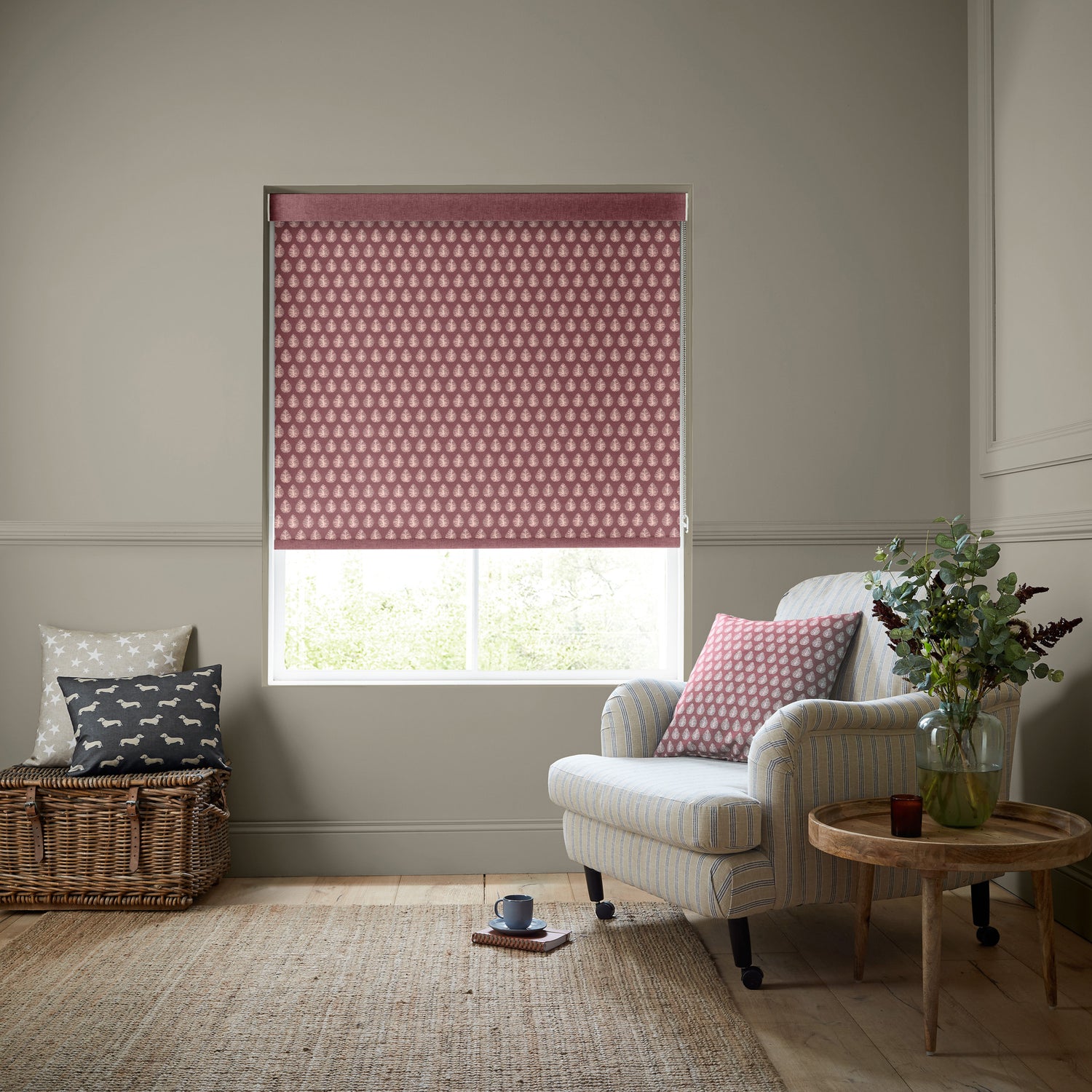 Emily Bond Jaipur Made to Measure Blackout Roller Blind Raspberry