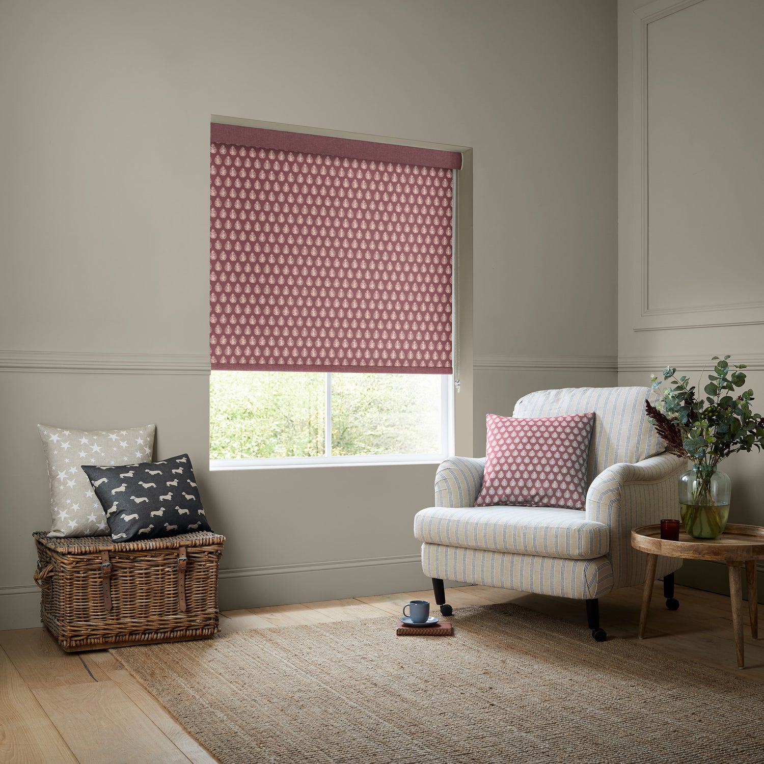 Emily Bond Jaipur Made to Measure Blackout Roller Blind Raspberry