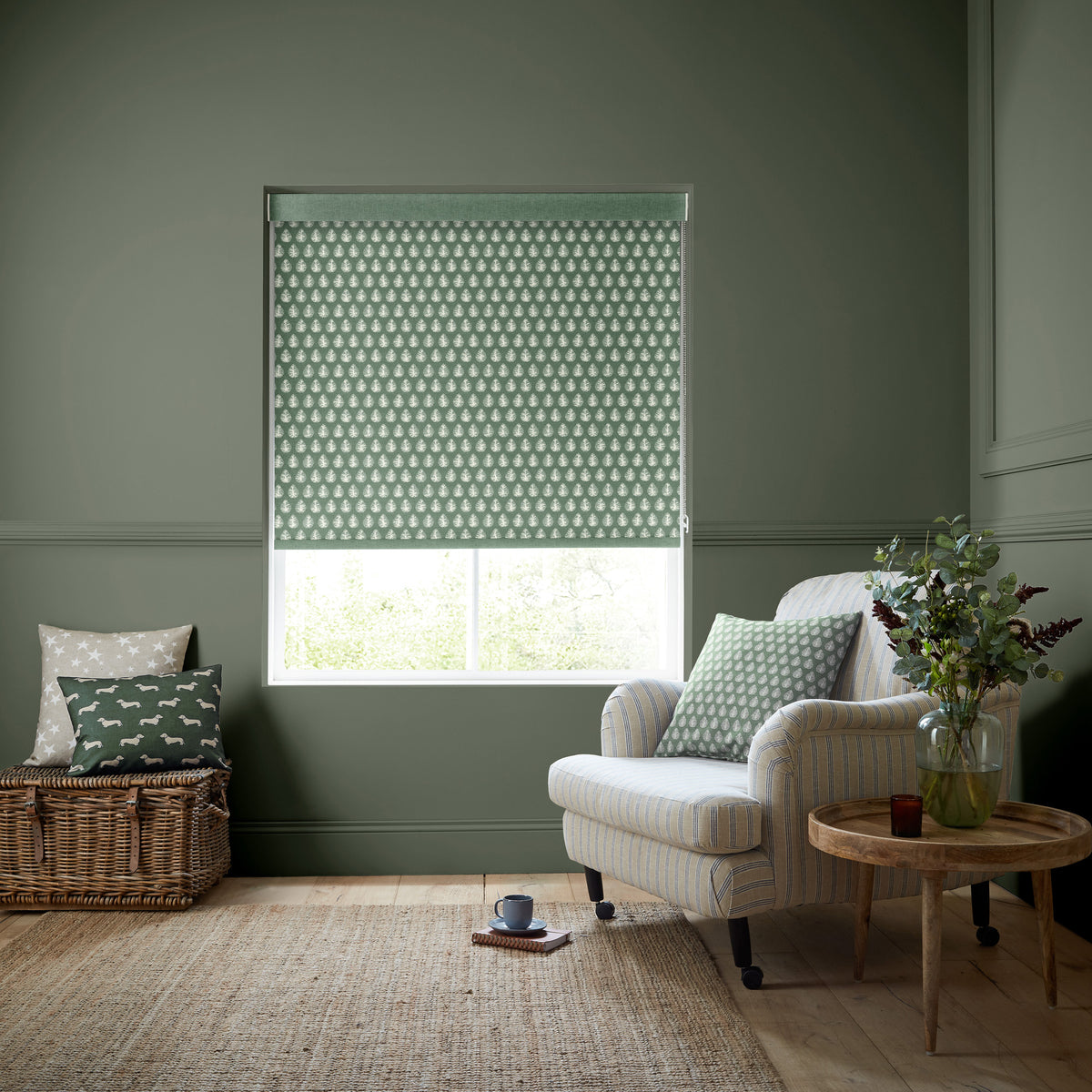 Emily Bond Jaipur Translucent Made to Measure Roller Blind Sage