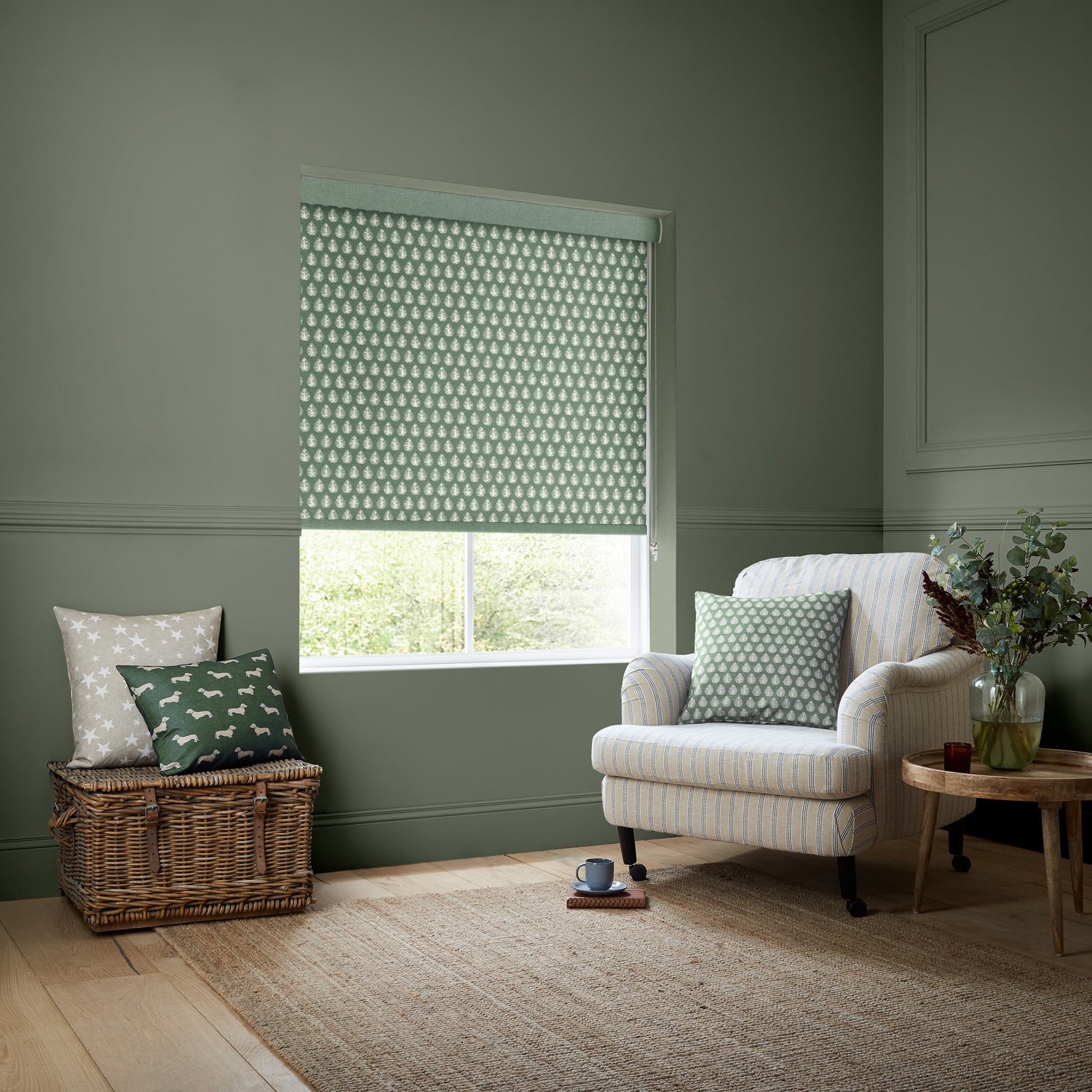 Emily Bond Jaipur Made to Measure Blackout Roller Blind Sage