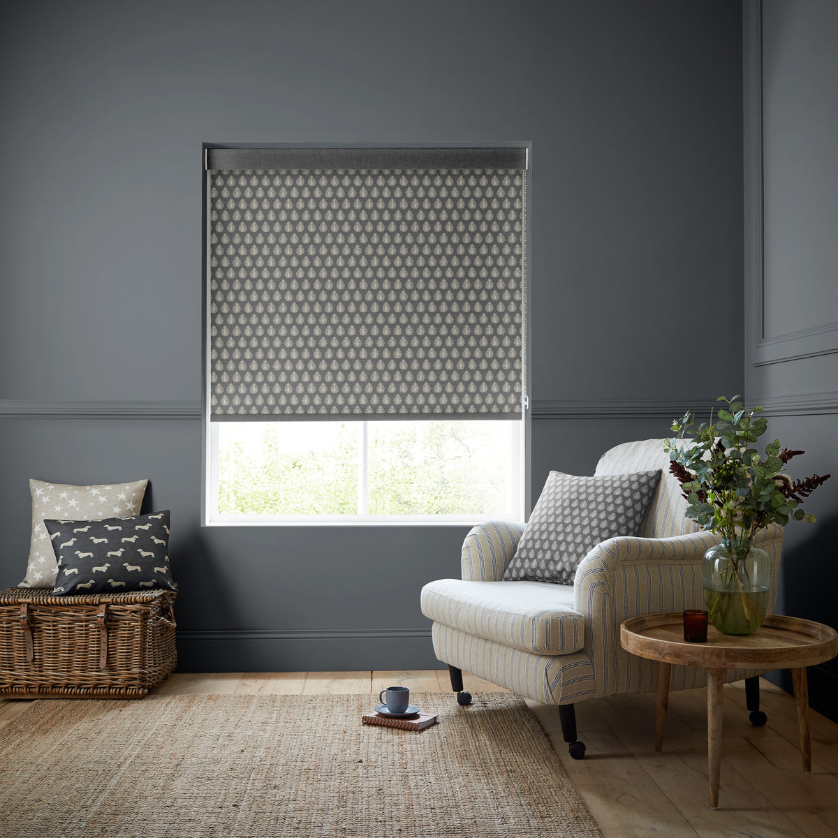Emily Bond Jaipur Translucent Made to Measure Roller Blind Smoke