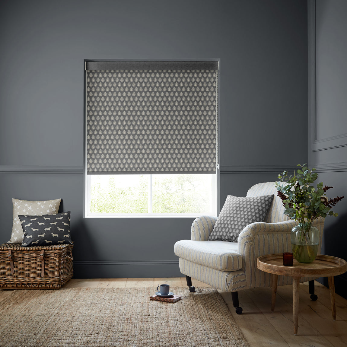 Emily Bond Jaipur Translucent Made to Measure Roller Blind Smoke