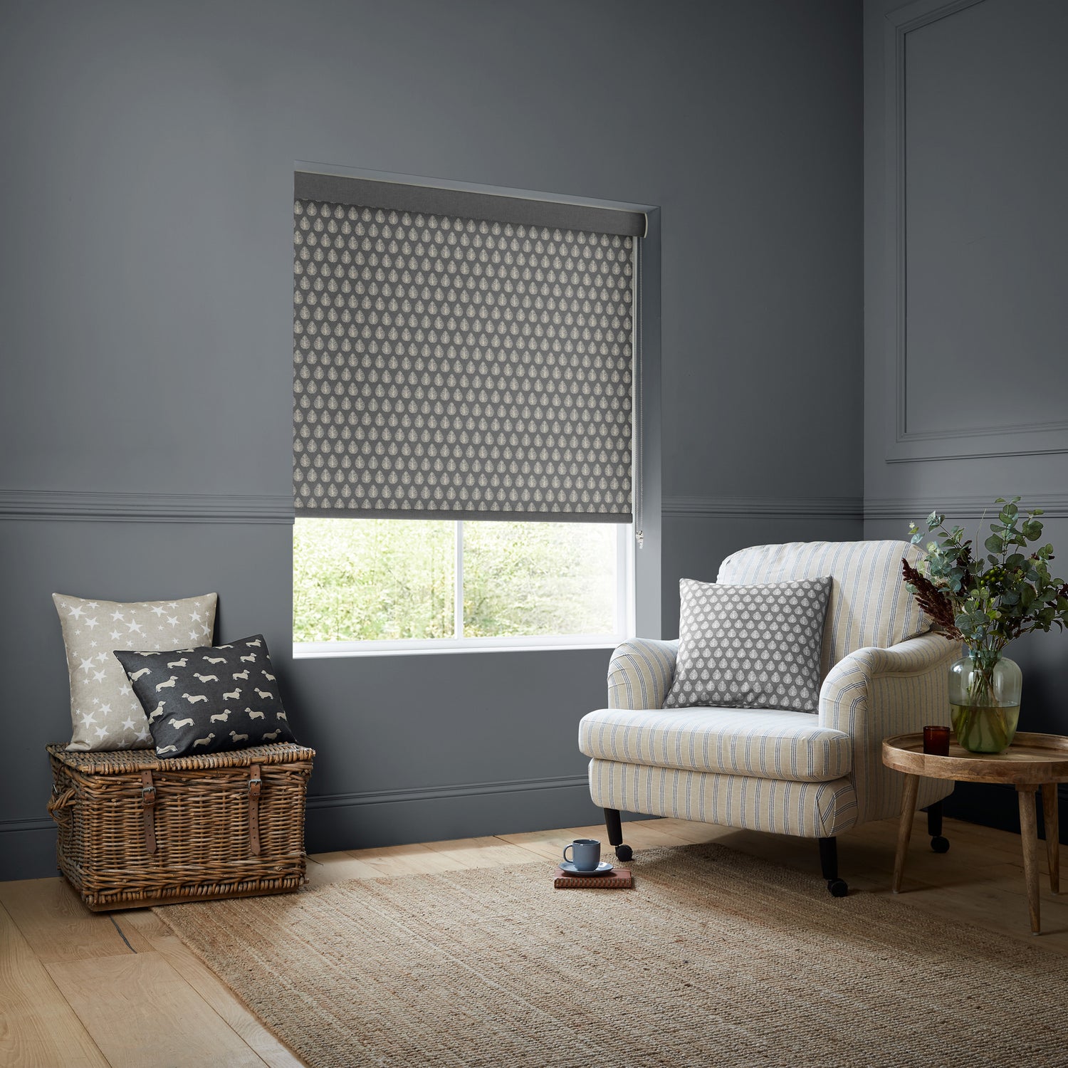 Emily Bond Jaipur Translucent Made to Measure Roller Blind Smoke