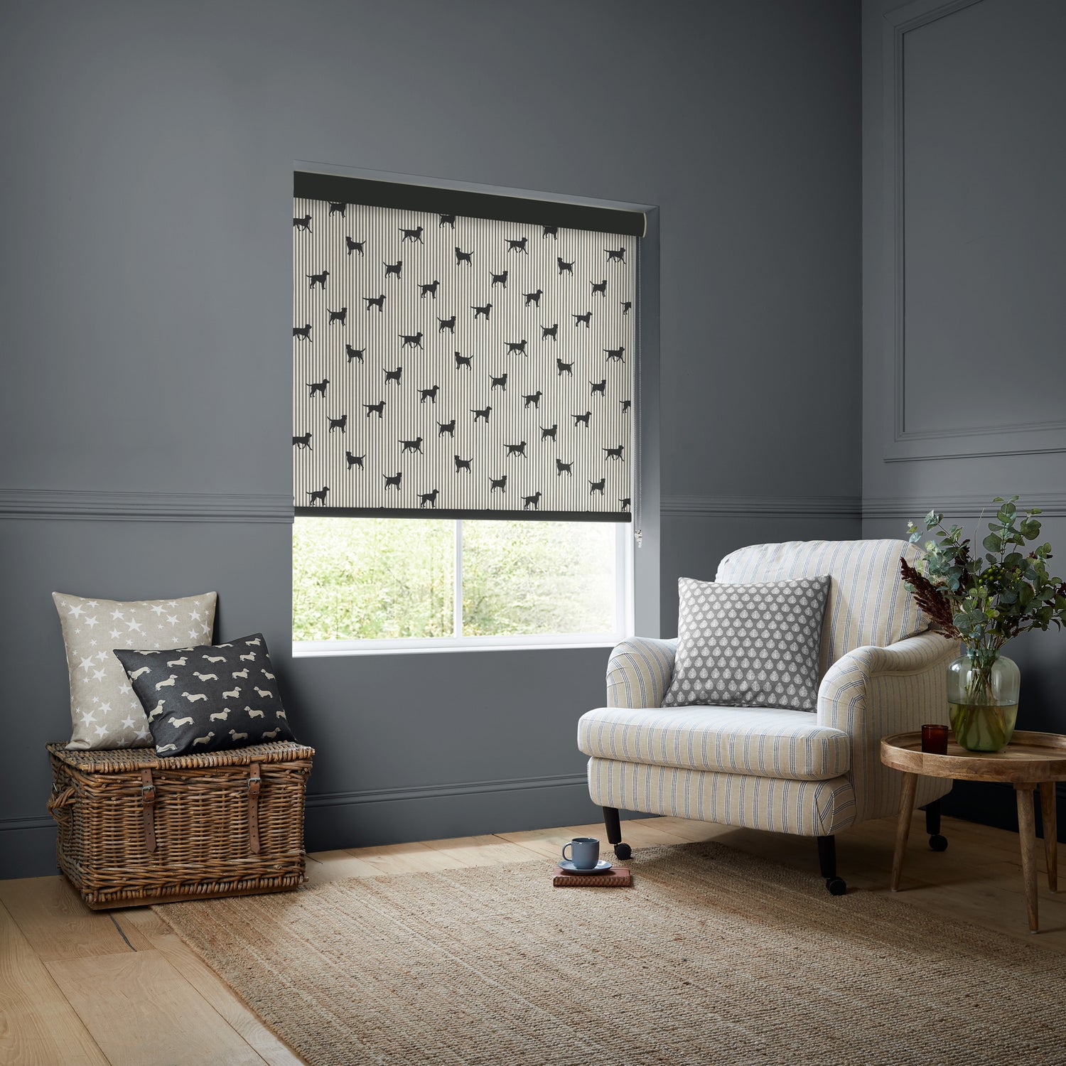 Emily Bond Marley Translucent Made to Measure Roller Blind Coal