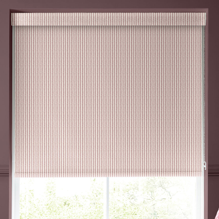 Emily Bond Oscar Stripe Made to Measure Blackout Roller Blind Raspberry