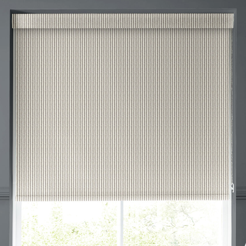 Emily Bond Oscar Stripe Translucent Made to Measure Roller Blind Smoke