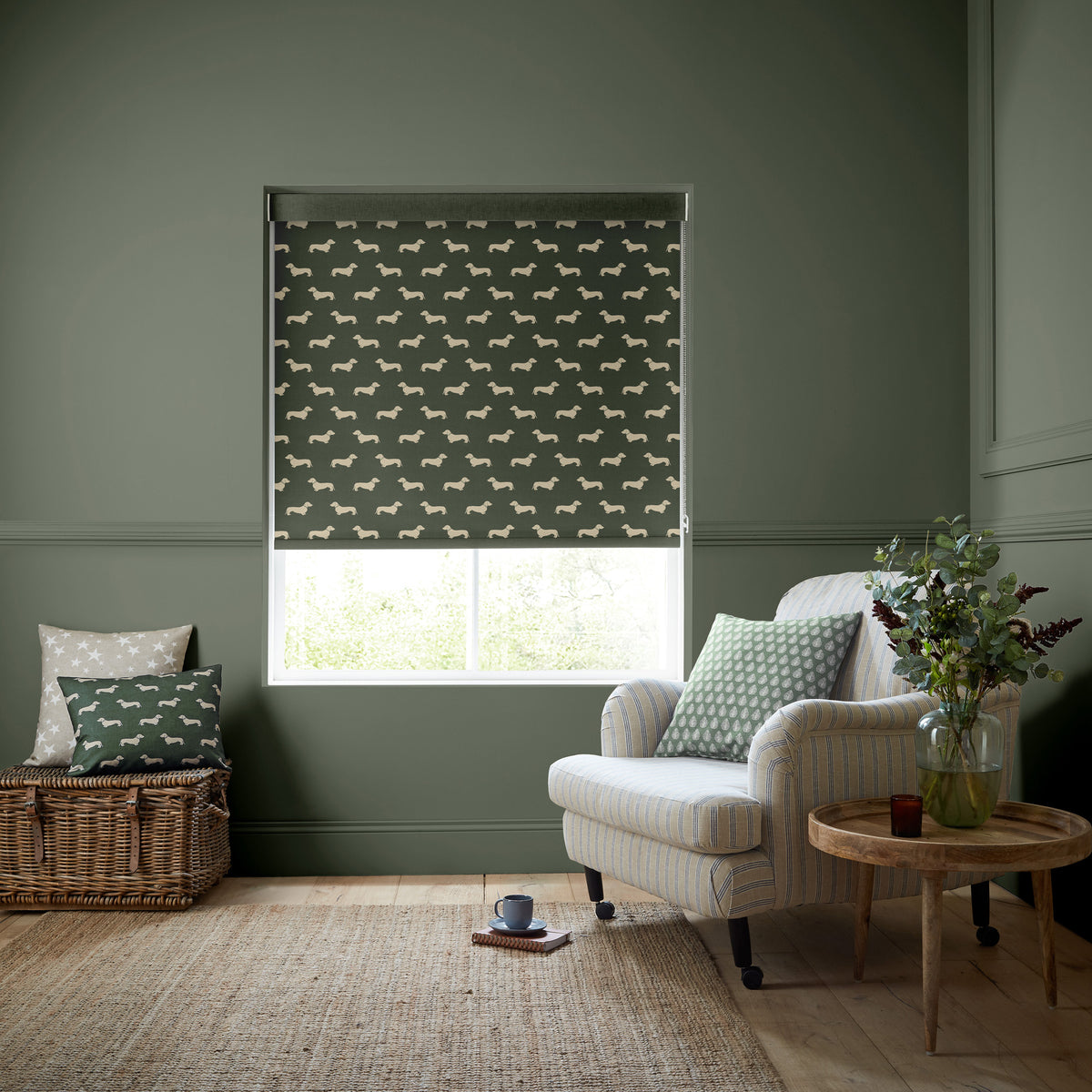Emily Bond Peggy Translucent Made to Measure Roller Blind Fern