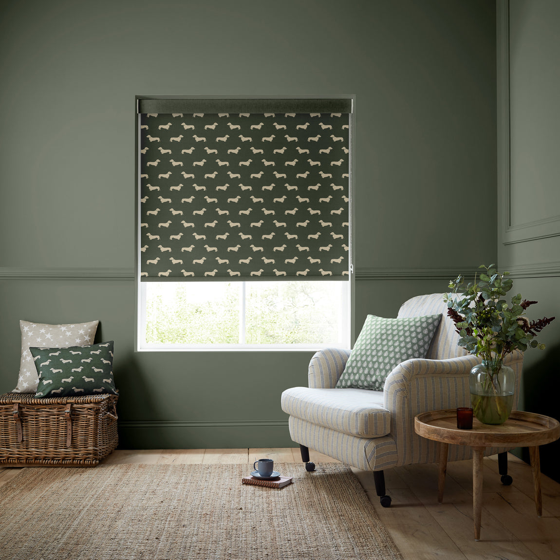 Emily Bond Peggy Translucent Made to Measure Roller Blind Fern
