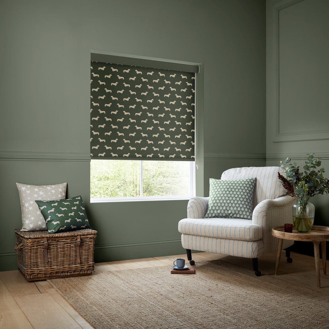Emily Bond Peggy Made to Measure Blackout Roller Blind Fern