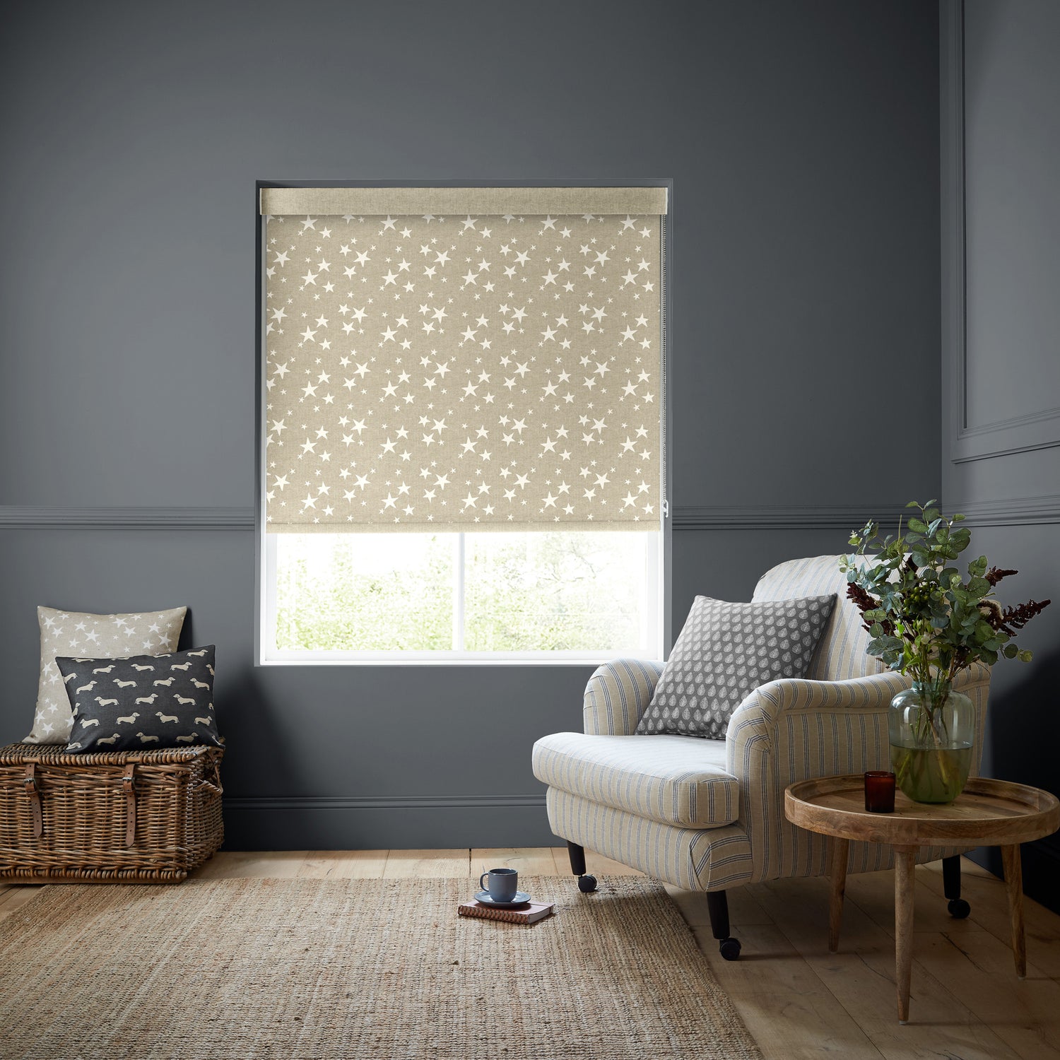 Emily Bond St Maws Translucent Made to Measure Roller Blind Linen