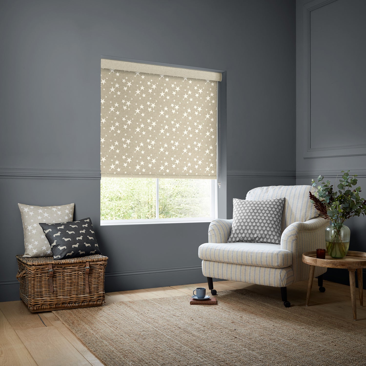 Emily Bond St Maws Translucent Made to Measure Roller Blind Linen
