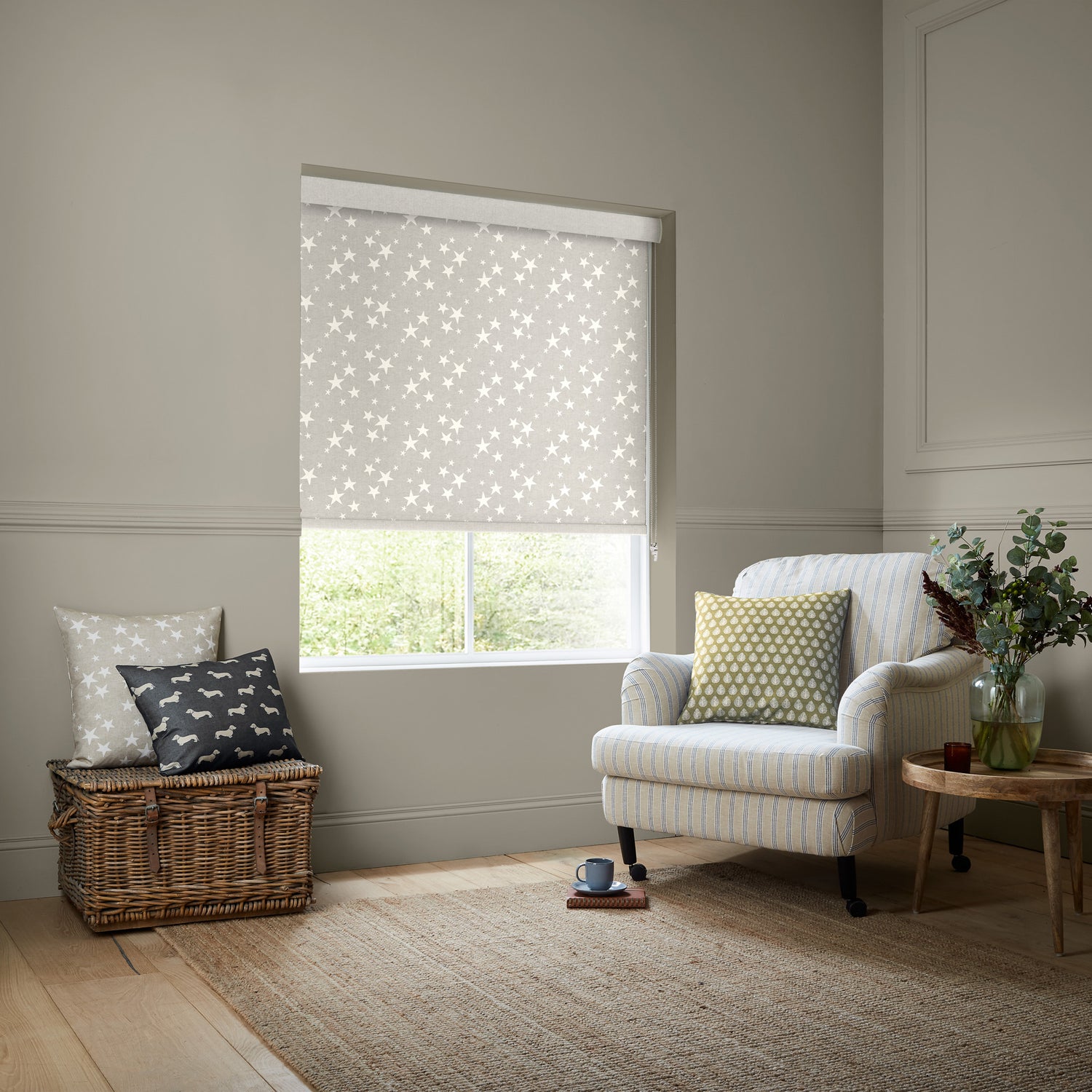 Emily Bond St Maws Made to Measure Blackout Roller Blind Pebble
