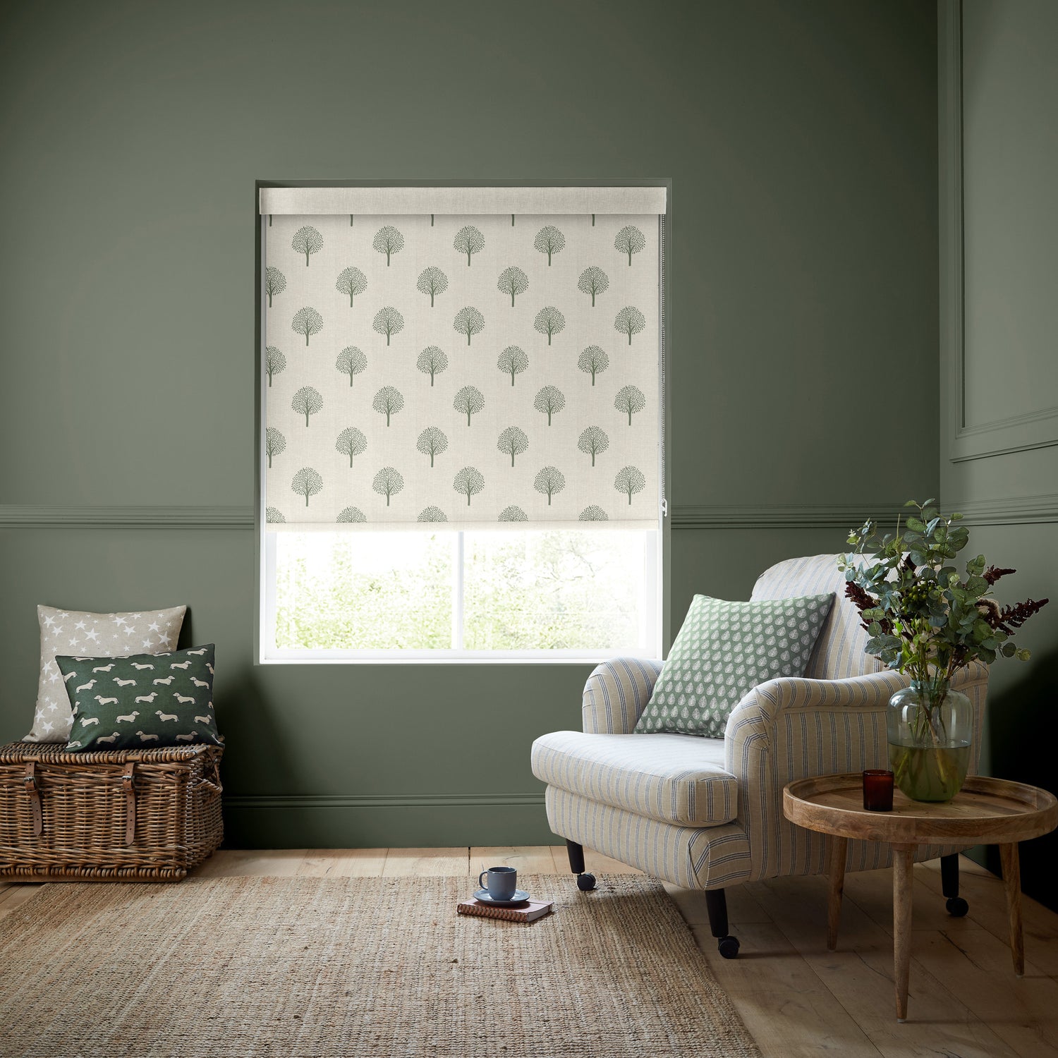 Emily Bond Yew Tree Translucent Made to Measure Roller Blind Fern