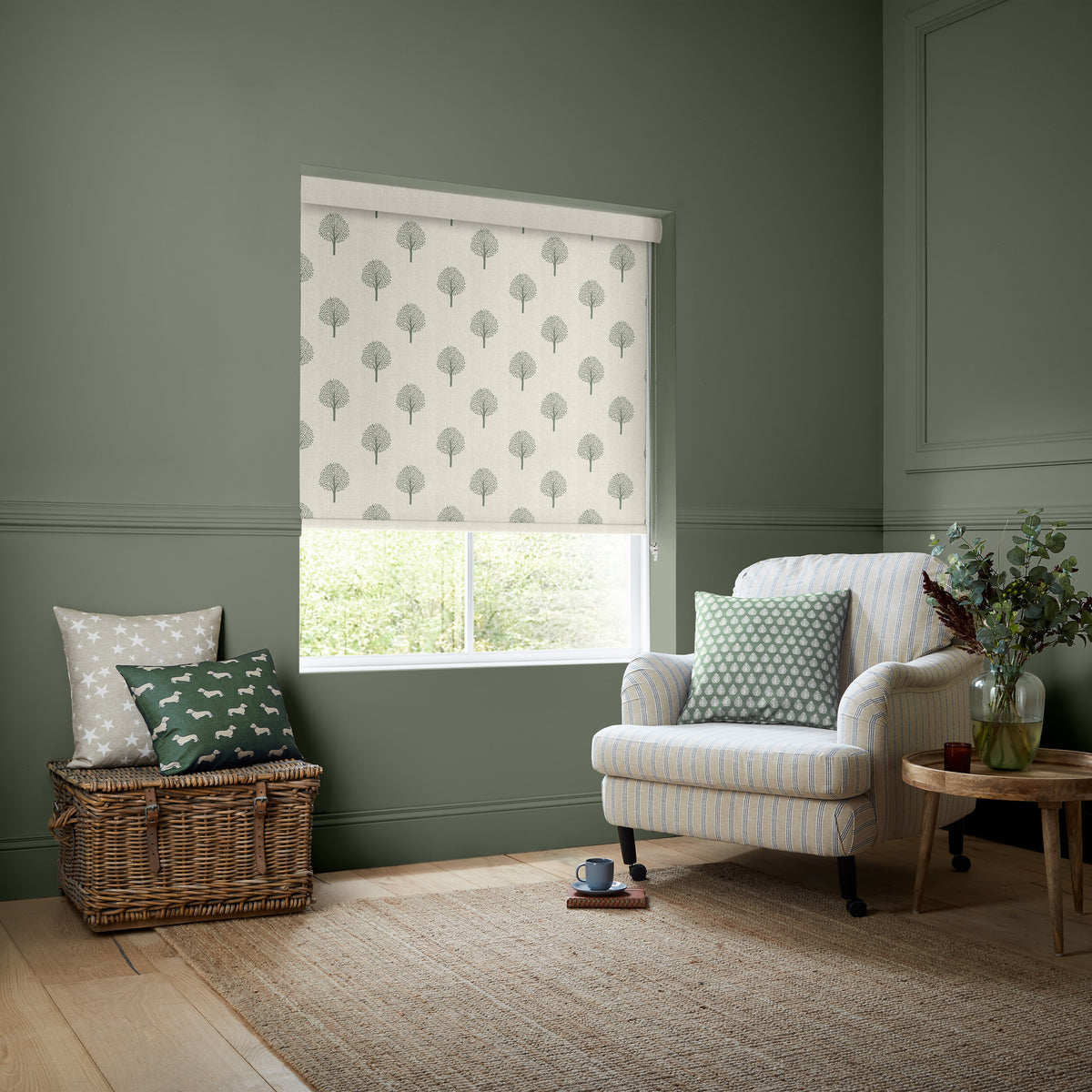 Emily Bond Yew Tree Translucent Made to Measure Roller Blind Fern