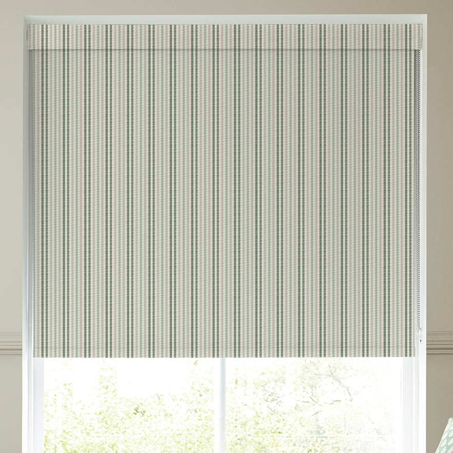 Emily Bond Cornish Stripe Blackout Made To Measure Roller Blind Fern