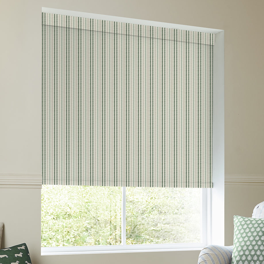 Emily Bond Cornish Stripe Translucent Made To Measure Roller Blind Fern