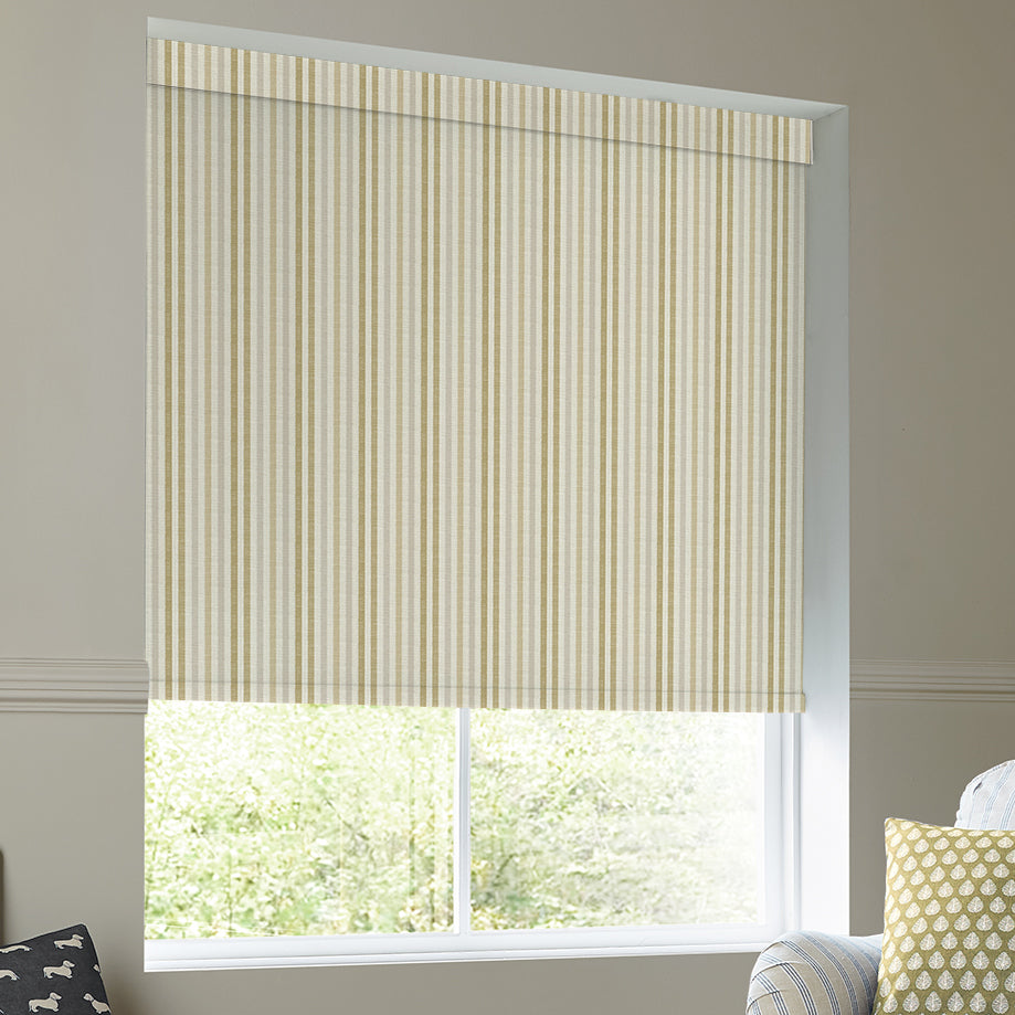 Emily Bond Cornish Stripe Translucent Made To Measure Roller Blind Gold Natural
