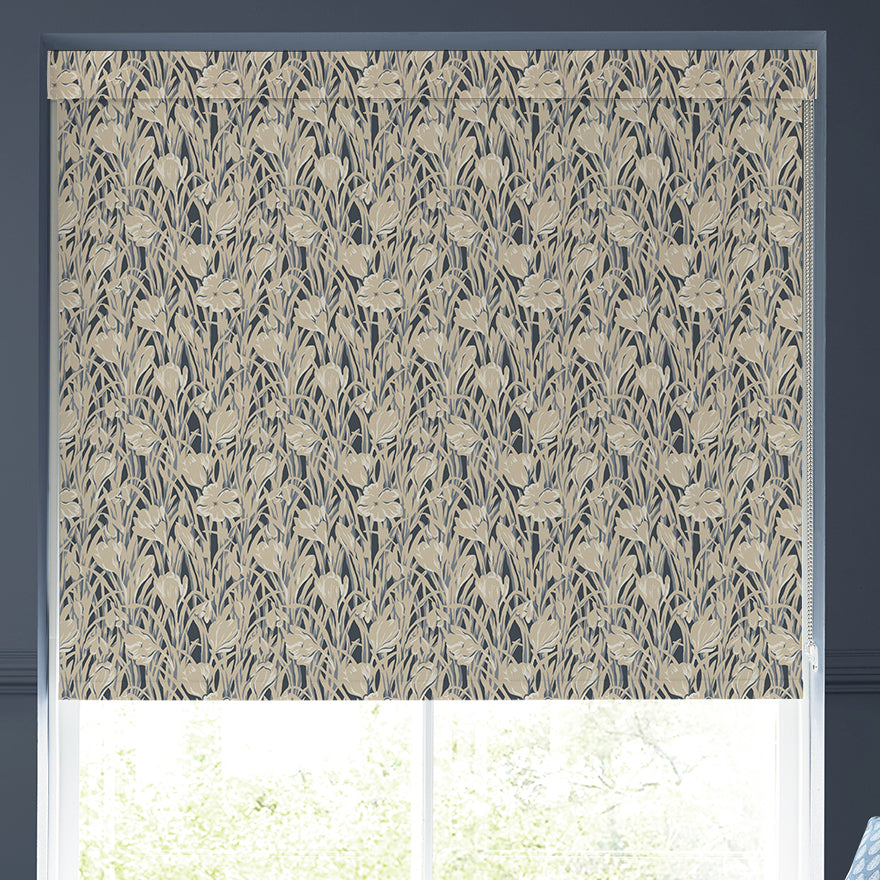 Emily Bond Crocus Blackout Made To Measure Roller Blind Indigo