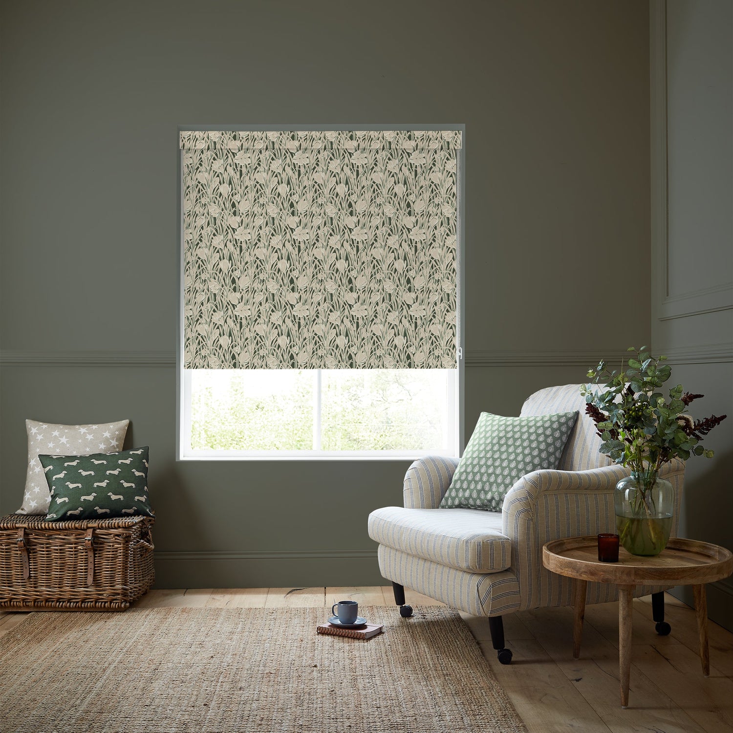 Emily Bond Crocus Translucent Made To Measure Roller Blind Green