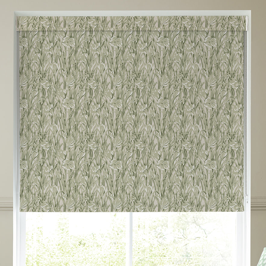 Emily Bond Crocus Blackout Made To Measure Roller Blind Sage Green