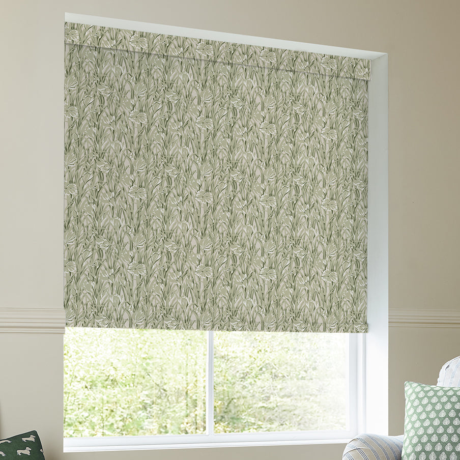 Emily Bond Crocus Translucent Made To Measure Roller Blind Sage Green