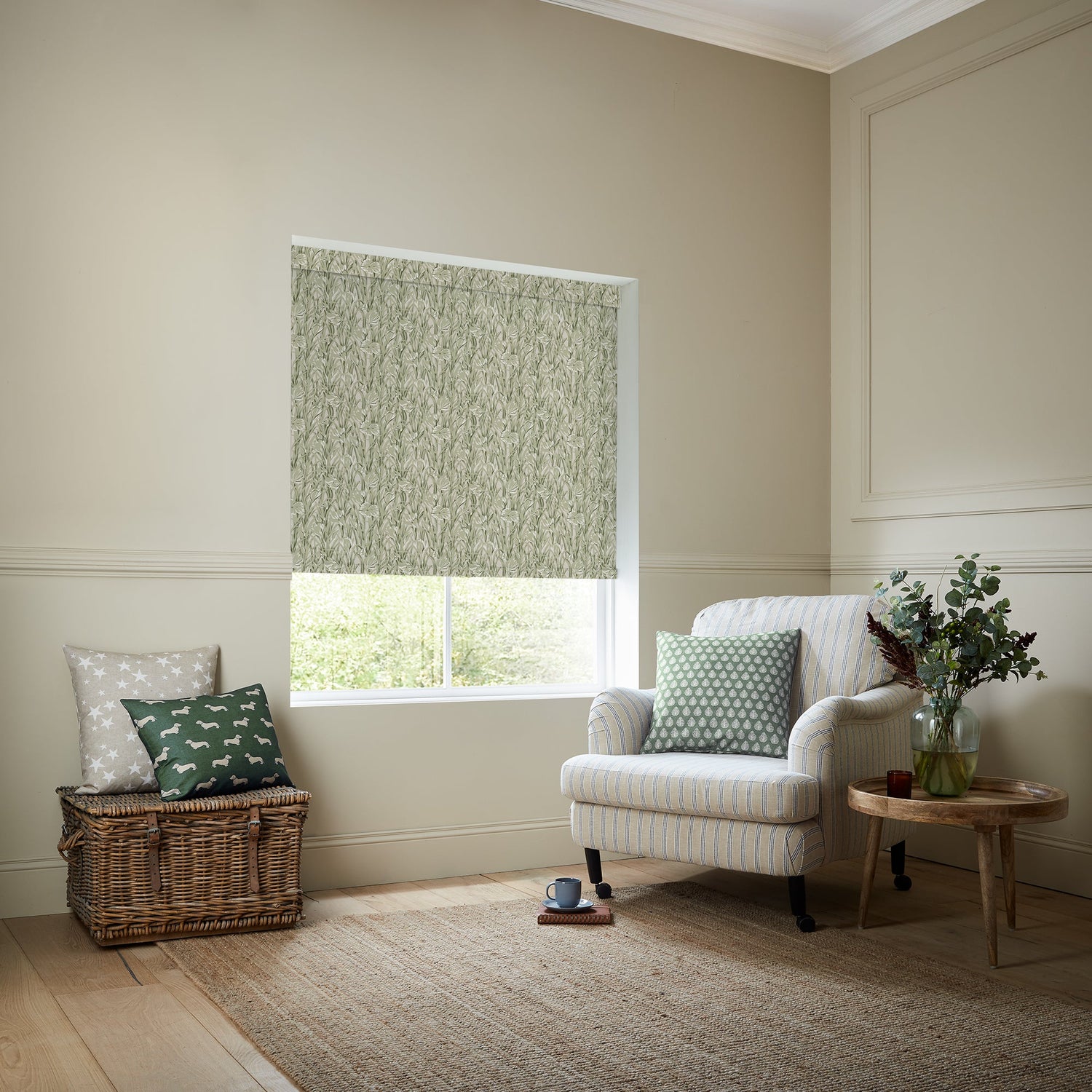 Emily Bond Crocus Translucent Made To Measure Roller Blind Sage Green