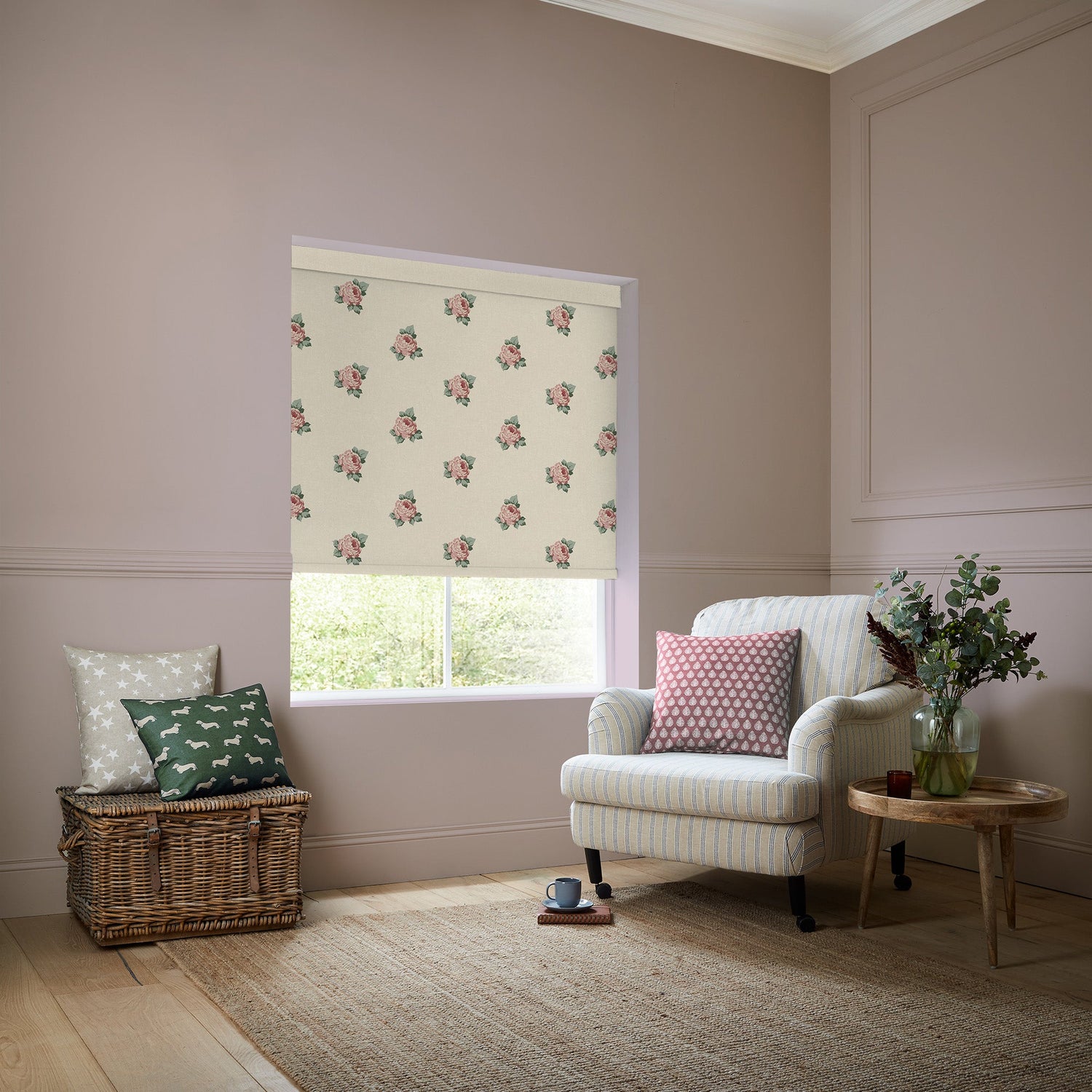Emily Bond Emily Rose Translucent Made To Measure Roller Blind Rouge
