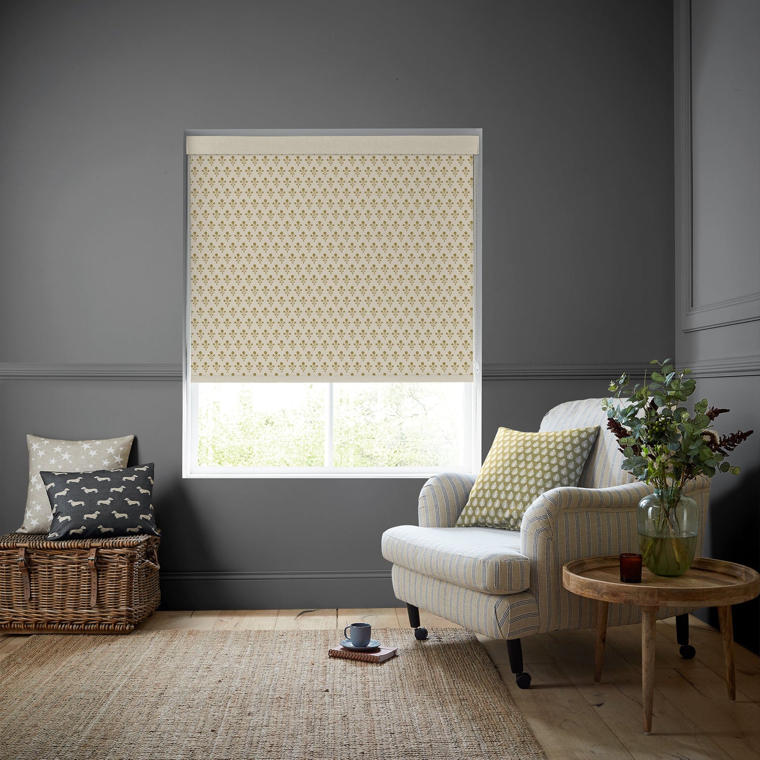 Emily Bond Hawthorn Translucent Made To Measure Roller Blind Gold