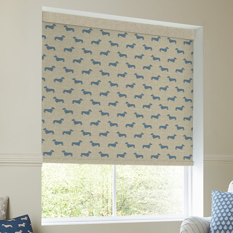 Emily Bond Peggy Translucent Made To Measure Roller Blind True Blue