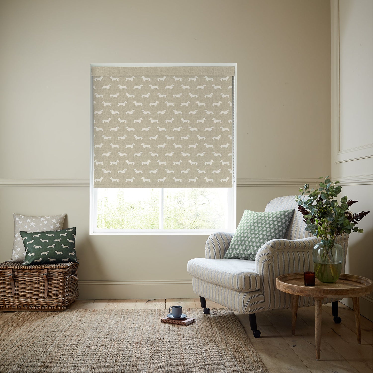 Emily Bond Peggy Translucent Made To Measure Roller Blind Natural