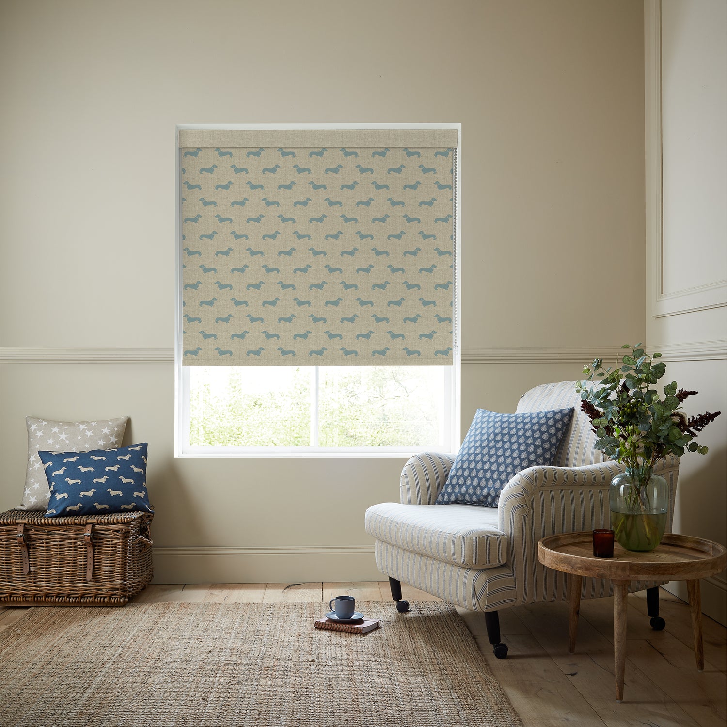 Emily Bond Peggy Blackout Made To Measure Roller Blind Duckegg