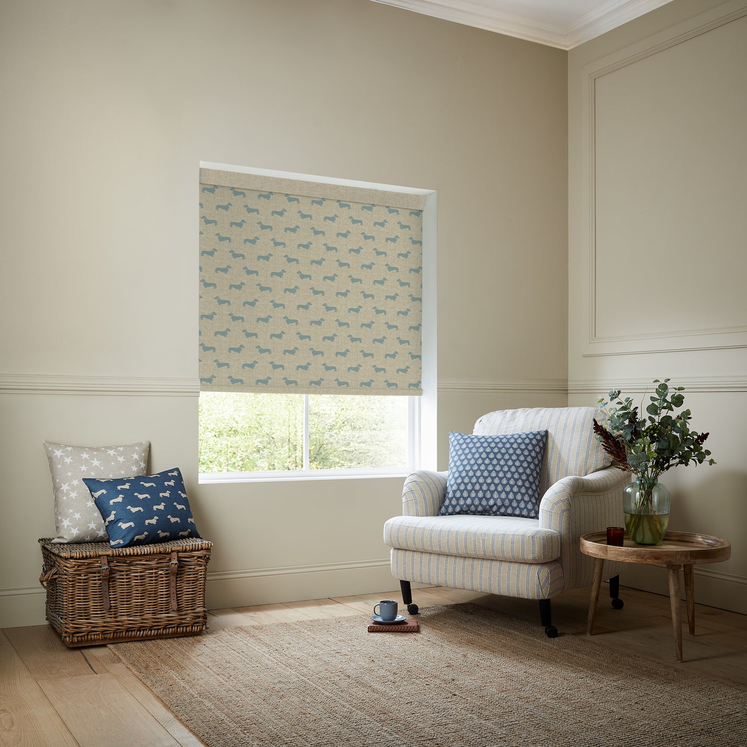 Emily Bond Peggy Blackout Made To Measure Roller Blind Duckegg