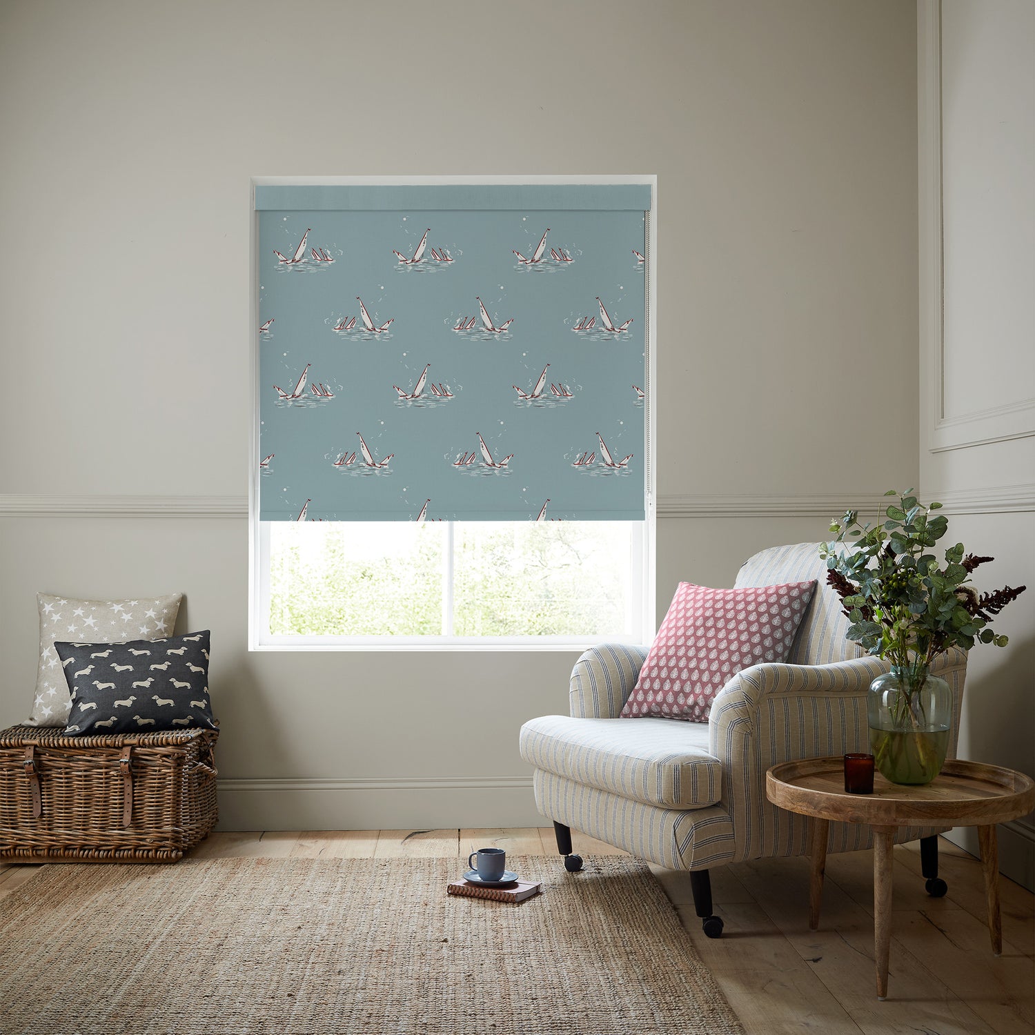 Emily Bond Regatta Blackout Made To Measure Roller Blind Duckegg