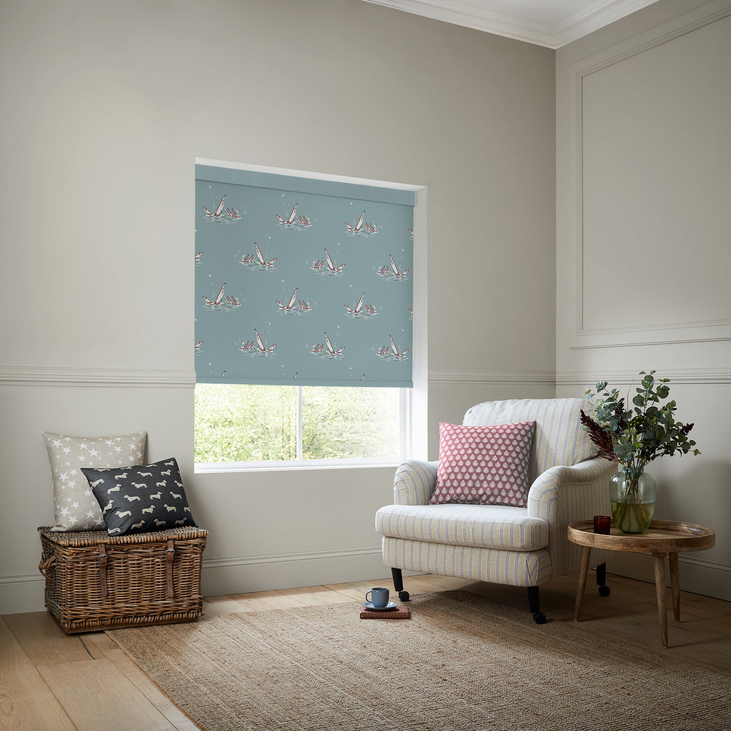 Emily Bond Regatta Blackout Made To Measure Roller Blind Duckegg
