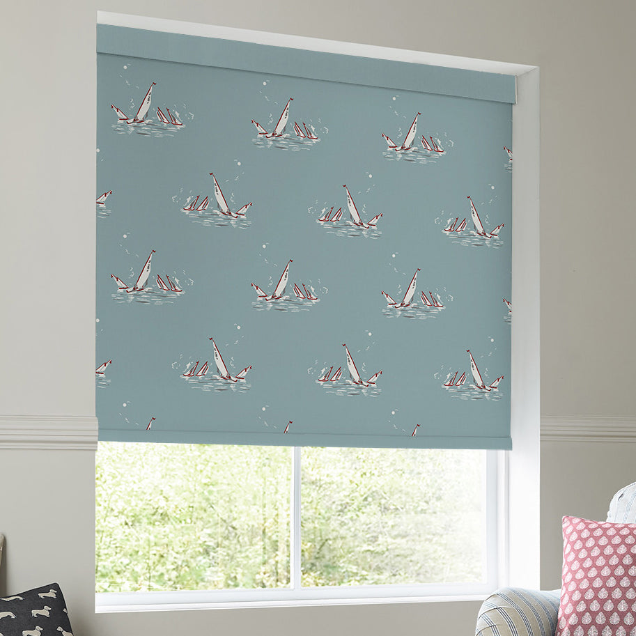 Emily Bond Regatta Translucent Made To Measure Roller Blind Duckegg