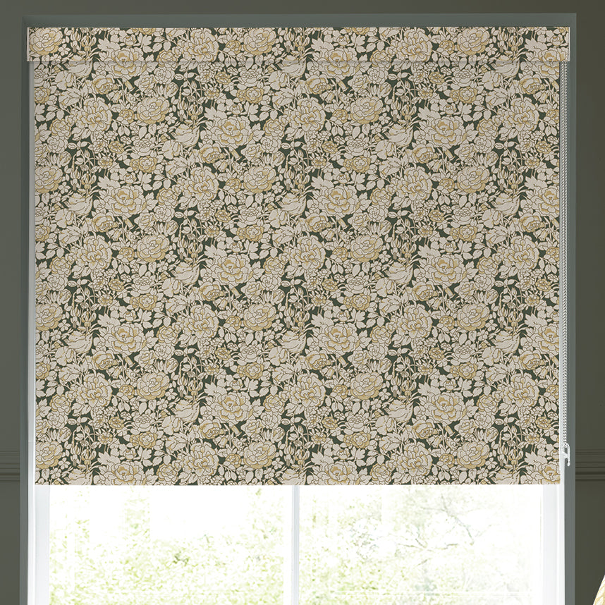 Emily Bond Somerset Rose Blackout Made To Measure Roller Blind Primrose Yellow