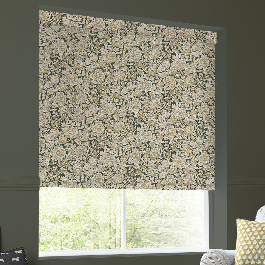 Emily Bond Somerset Rose Translucent Made To Measure Roller Blind Primrose Yellow