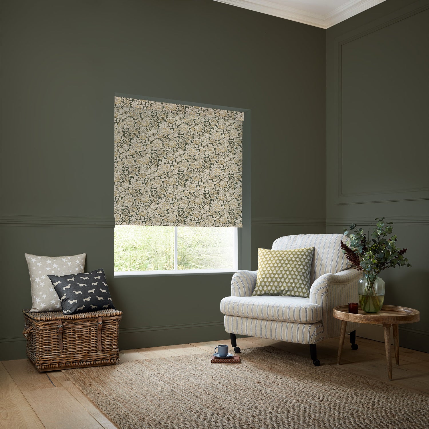 Emily Bond Somerset Rose Translucent Made To Measure Roller Blind Primrose Yellow