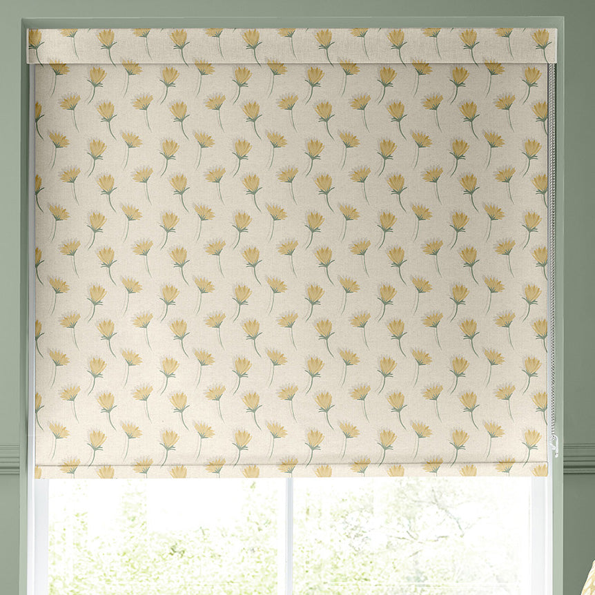 Emily Bond Cornflower Blackout Made To Measure Roller Blind Yellow