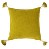 furn. Eden Slub Cotton Tasselled 45cm x 45cm Filled Cushion Moss