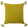 furn. Eden Slub Cotton Tasselled 45cm x 45cm Filled Cushion Moss