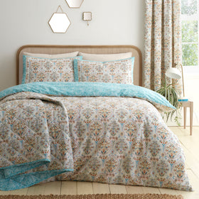 Dreams and Drapes Edena Decorative Floral Duvet Cover Bedding Set Natural